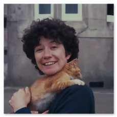 Denise with kitten on Skye